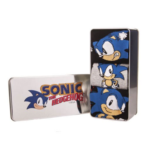 Sonic the Hedgehog SNSK001 Men's Socks in Gift Tin Set (Size 7 Sonic the Hedgehog SNSK001 Men's Socks in Gift Tin Set (Size 7