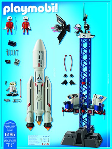 Playmobil 6195 City Action Space Rocket with Launch Site and Flashing Lights & Sounds