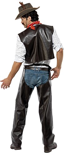 Smiffy's Men's Village People Cowboy Costume, Vest, Chaps, Sheriff Badge & Bandana, Colour