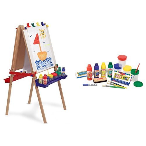 Melissa & Doug Deluxe Wooden Standing Art Easel and Easel Accessory Set Bundle Melissa & Doug Deluxe Wooden Standing Art Easel and Easel Accessory Set Bundle