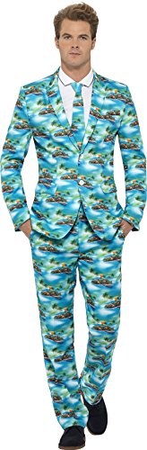 Smiffy's Men's Aloha! Suit, Jacket, Trousers and Tie, Stand Out Suits, Size