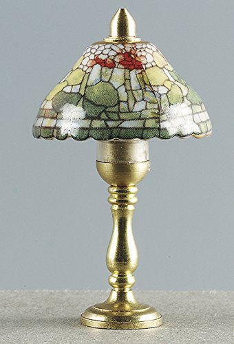 Rulke Rulke010463 Table Lamp with Brass Base and Colourful Porcelain Screen Rulke Rulke010463 Table Lamp with Brass Base and Colourful Porcelain Screen