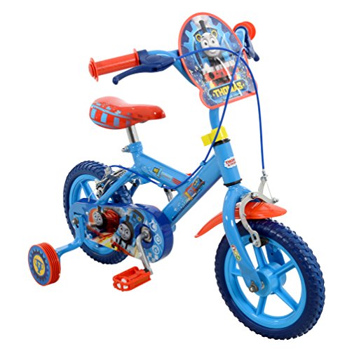 Thomas & Friends Thomas Boys' Kids Bike Blue, 1 inch steel frame, 1 speed fully enclosed printed chainguard removable stabilisers