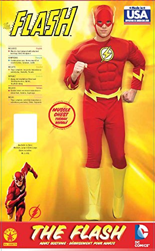 The Flash Superhero Mens Muscle Fancy Dress Adult Costume