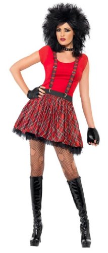 Smiffy's Punk Kit Tartan Tutu Braces and Fingerless Gloves