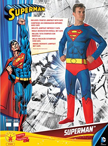 Rubie's Official Comic Book Superman Mens Fancy Dress DC Superhero Book Week Adult Costume Outfit