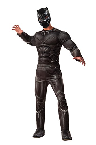Rubie's Men's Marvel Civil War Black Panther Deluxe Muscle Chest Costume, Standard, CHEST 44 , WAIST 30