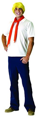 Rubie's Official Fred + Wig Adult Fancy Dress Scooby Doo Cartoon Movie Mens Halloween Costume