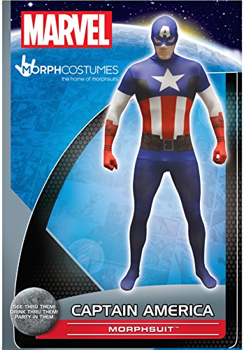 Official Captain America Basic Morphsuit Fancy Dress Costume