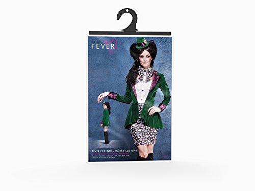 Fever Women's Eccentric Hatter Costume, Skirt, Blouse, Jacket & Hat, Size