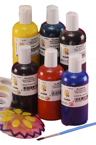 Scola Glascol 6 x 150ml Glass Paint Scola Glascol 6 x 150ml Glass Paint
