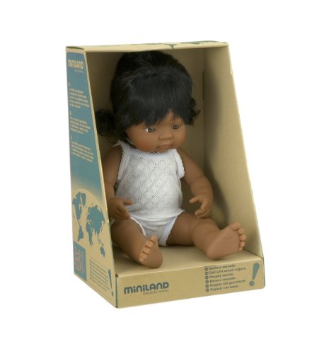 Miniland Miniland31158 38 cm Hispanic Girl Doll with Underwear in Box