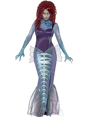 Smiffy's Adult Women's Zombie Mermaid Costume, Top and Fishtail Skirt, Zombie Alley, Halloween, Size S, 44359