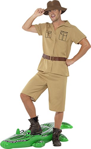 Smiffy's Adult Men's Safari Man Costume, Shirt, Shorts, Belt and Hat, Icons and Idols, Serious Fun, Size M, 41044