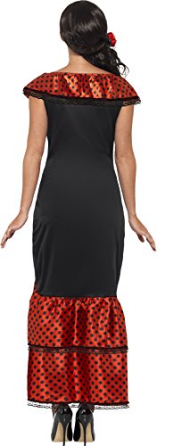 Smiffy's Adult Women's Flamenco Senorita Costume, Dress and Headpiece, Around the World, Serious Fun, Size L, 45514