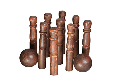 Real British Unisex 9 Pin Skittles, Brown