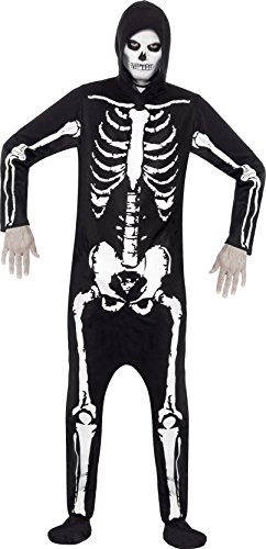 Smiffy's Adult Men's Skeleton Costume, Hooded All in One, Legends of Evil, Halloween, Size L, 25237