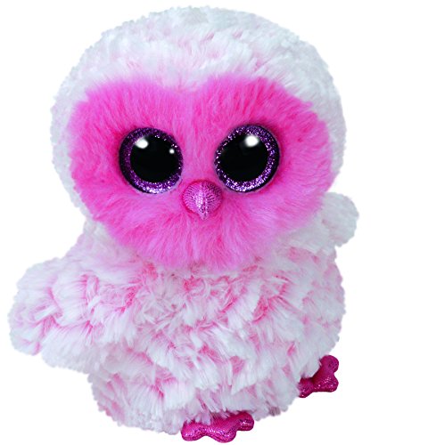 TY 36858&nbsp;Twiggy, Owl Glitter Eye, Glub Schi's Beanie Boo's, Pink, White, 42&nbsp;cm
