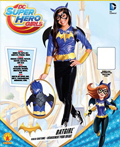Batgirl Deluxe Costume, Kids DC Super Hero Girls Outfit, Medium, Age 5