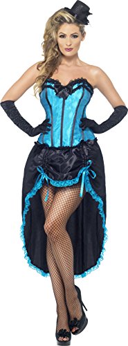 Smiffy's Adult Women's Burlesque Dancer Costume, Corset and Adjustable Skirt, 20's Razzle Dazzle, Serious Fun, Size