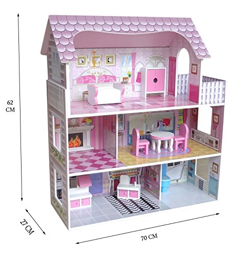 Kiddi Style Wooden Large Victorian Wooden Doll House with Furniture Kiddi Style Wooden Large Victorian Wooden Doll House with Furniture