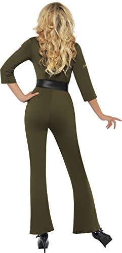 Smiffy's Women's Top Gun Aviator Costume, Jumpsuit & Belt, Top Gun, Colour