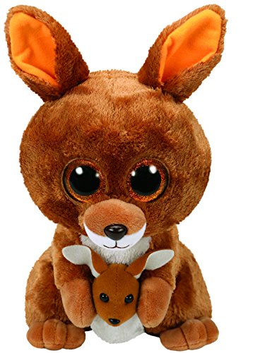 TY 37160&nbsp;Kipper Soft Toy Kangaroo with Glitter Eyes Glub Push's, Beanie Boo's, 24&nbsp;cm