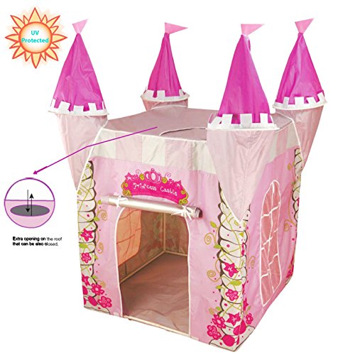 UV Protected Childrens Pop Up Play Tent Designed like a Princess Castle