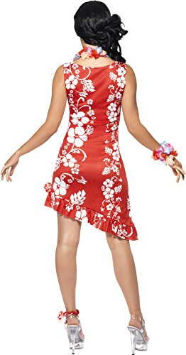 Smiffy's Adult Women's Hawaiian Beauty Costume, Dress, Hairpiece and Anklet, Hawaiian Luau, Serious Fun, Size M, 33043