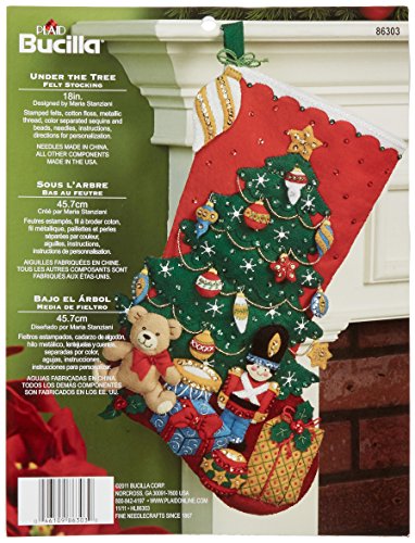 Bucilla Under The Tree Stocking Felt Applique Kit