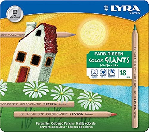 Lyra Color Giants Natural Colouring Pencils, Assorted Unpainted 18 Farbstifte