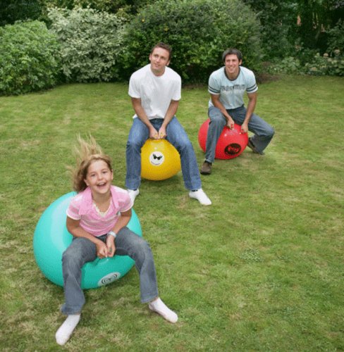 Garden Games Hoppin Mad Space Hopper Racing Game, Trio Pack, 24 Inch Adult Sized Hoppers