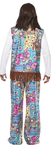 Smiffy's Men's Groovy Hippie Costume, Top, Pants and Headband, Size