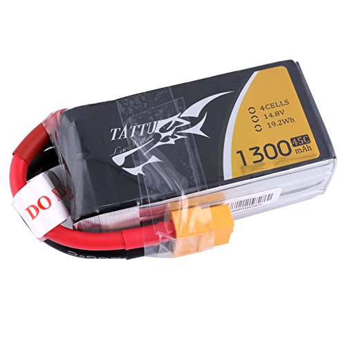 Tattu LiPo Battery Pack 1300mAh 14.8V 45C 4S with XT60 Plug for FPV Racing Quadcopters RC Heli Airplane UAV Drones Tattu LiPo Battery Pack 1300mAh 14.8V 45C 4S with XT60 Plug for FPV Racing Quadcopters RC Heli Airplane UAV Drones