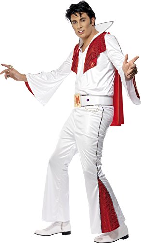 Smiffy's Men's Elvis Costume, Shirt, Trousers, Cape & Belt, Size