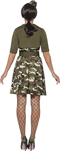 Smiffy's Adult Women's Army Combat Cadet Costume, Dress, Jacket, Belt, Hat and Aviator Glasses, Troops, Serious Fun, Size
