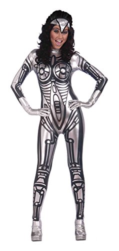 Bristol Novelty AC286 Robot Female Jumpsuit, Black, Size 10