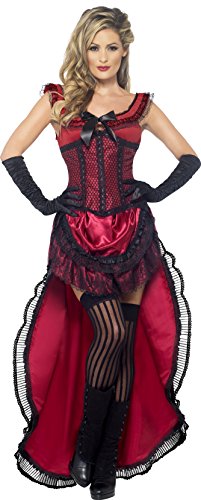 Smiffy's Adult Women's Western Authentic Brothel Babe Costume, Dress and Corset, Western, Serious Fun, Size L, 45233