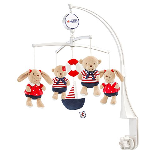 Fehn Musical Mobile Teddies/ Hares (Navy/ Red)