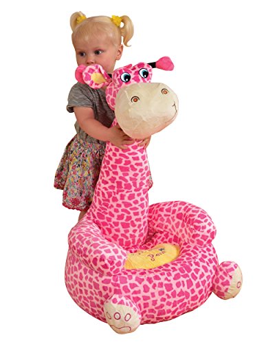 Liberty House Toys Plush Giraffe Animal Seat, Fabric, Pink