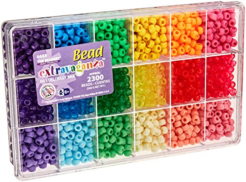 Beadery Plastic Extravaganza Bead Box Kit 19.75 oz Pastel and Jelly