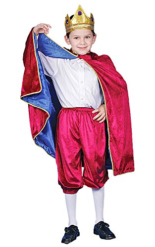 Little Boy Deluxe Maroon Royal King Costume Set By Dress Up America