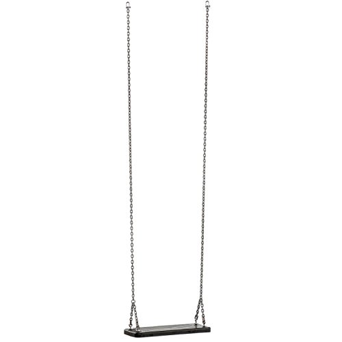 Commercially Graded Black Rubber Swing Seat with Steel Chains