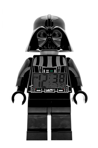 LEGO Star Wars Darth Vader Kids Minifigure Light Up Alarm Clock | black/gray | plastic | 9.5 inches tall | LCD display | boy girl | official