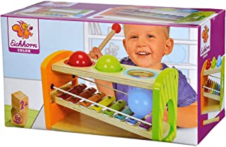 Eichhorn 100002233 Eichhorn Color Xylophone Klopfbank 12,5x25x14 cm – 5 Piece – Bespiel separately Bar Xylophone Wooden Toy for Ages 1 Year