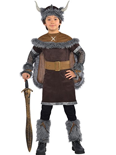 Viking Warrior and Helmet Boys Fancy Dress Medieval Book Week Kids Childs Costume