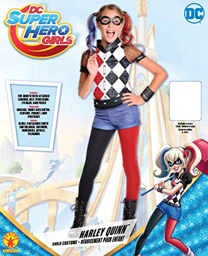 Harley Quinn Costume, Kids Deluxe DC Comics Outfit, Medium, Age 5