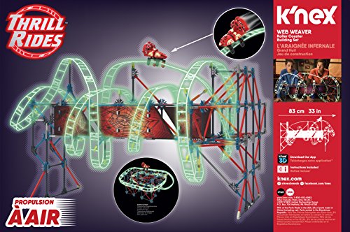 K’NEX Thrill Rides Web Weaver Roller Coaster Building Set for Ages 9 and Up, Construction Educational Toy, 439 Pieces