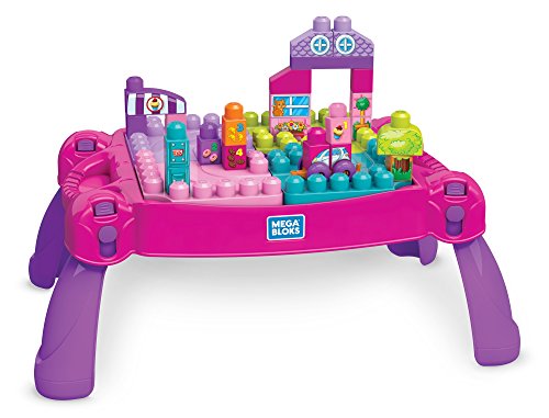Mega Bloks FFG22 Buildand Learn Table, Pink