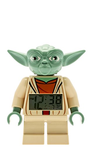 LEGO Star Wars Yoda Kids Minifigure Light Up Alarm Clock | green/brown | plastic | 7 inches tall | LCD display | boy girl | official